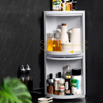 Maximize Space Efficiency with Our Double Decker Rotatable Corner Storage Cabinet