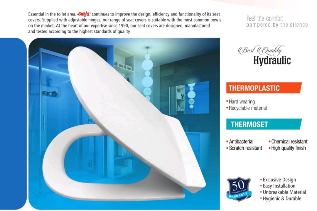 AQUA Hydraulic Toilet Seat Cover – Detachable, Silent Closure, Antibacterial, Scratch-Resistant, and Durable Design