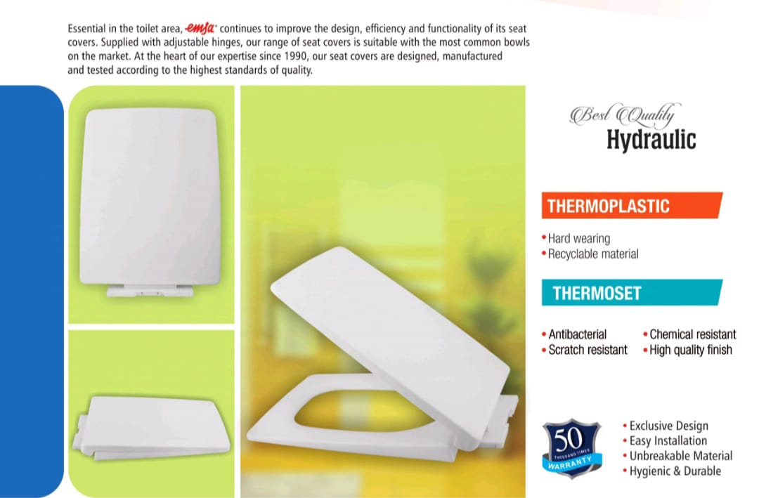 New Slim Civic Toilet Seat Cover  Detachable Fitting, Hydraulic Silent Closure, Durable & Hygienic Design