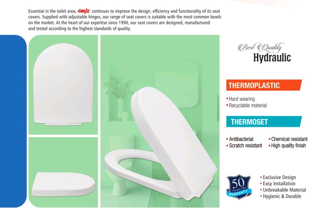 DENOVA Hydraulic Toilet Seat Cover – Detachable Fitting, Silent Closure, Antibacterial & Scratch-Resistant Design