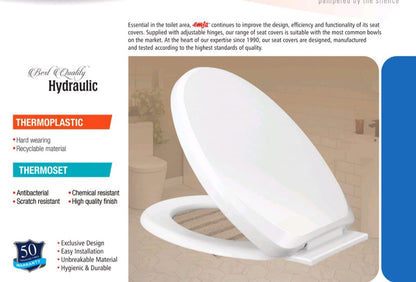 New Slim Porta Toilet Seat Cover – Detachable Fitting, Hydraulic Silent Closure, Antibacterial, Scratch & Chemical Resistant, Easy Installation, Durable & Hygienic Design